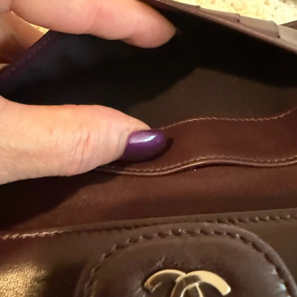 CHANEL Plum Purple Diamond Stitch Burgundy Flap Wallet - Vintage FULL INCLUSION - Picture 12 of 13